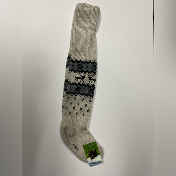 Yak wool blend thermal over the knee socks grey one size - Picture 2 of 6